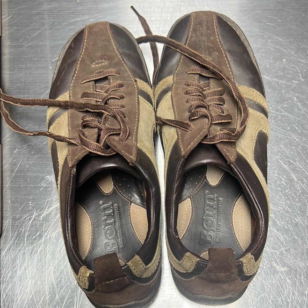 Born Brown and Tan Shoes Leather Upper Good Condition